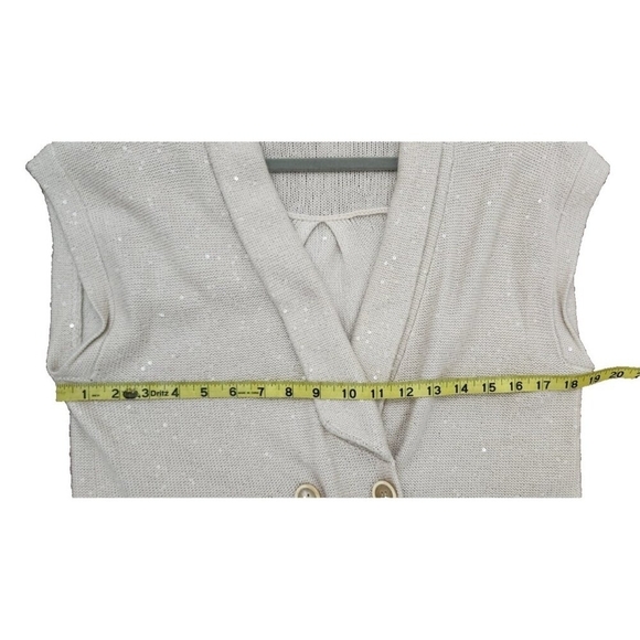 Brunello Cucinelli Cashmere Sleeveless Shawl Cardigan Speckled Knit Vest Double - Picture 12 of 16